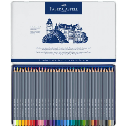 Карандаши акварельные художественные Faber-Castell "Goldfaber Aqua", 36 цв., метал. коробка